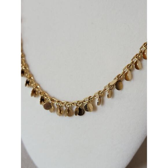 Gold-Tone Disc Dangle Necklace & Earring Set – Lightweight & Chic - Picture 4 of 8